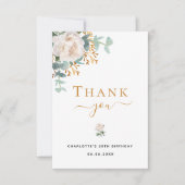 Birthday floral eucalyptus greenery elegant bedankkaart (Voorkant)