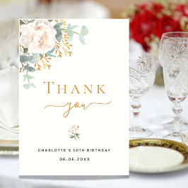 Birthday floral eucalyptus greenery elegant bedankkaart