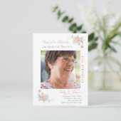 Birthday Floral Foto Uitnodiging Briefkaart (Staand voorkant)