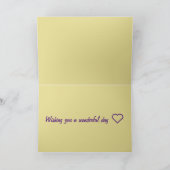 Birthday Floral Gold paars Kaart (Binnen)