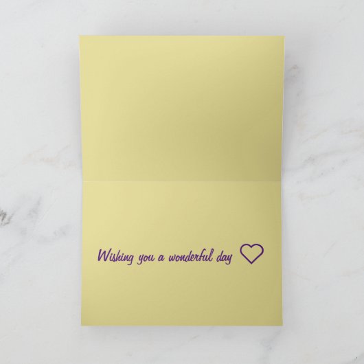 Birthday Floral Gold paars Kaart (Binnen)