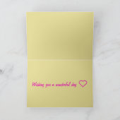 Birthday Floral Gold pink Kaart (Binnen)