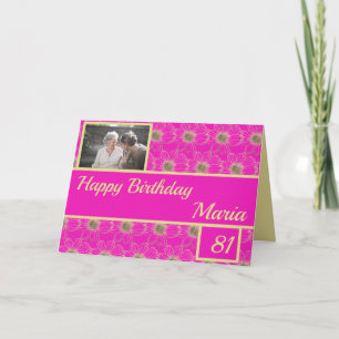 Birthday Floral Gold pink Kaart