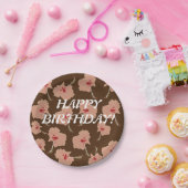 Birthday Floral Papieren Bordje (Feest)