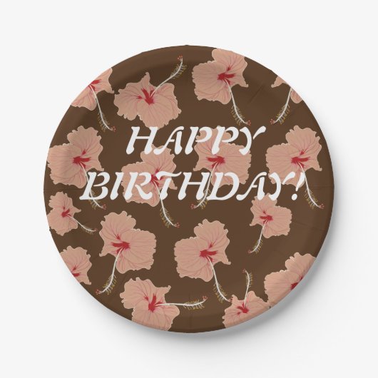 Birthday Floral Papieren Bordje (Voorkant)