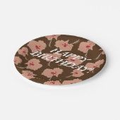 Birthday Floral Papieren Bordje (Gekanteld)