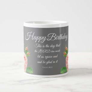 Birthday Floral Psalm 118:24 Mok van tweetone koff