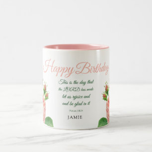 Birthday Floral Psalm 118:24 Mok van tweetone koff