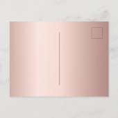 Birthday floral roos goudspoeling roze uitnodiging (Achterkant)