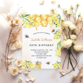 Birthday florals gele elegante zomer volwassene kaart