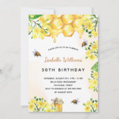 Birthday florals gele elegante zomer volwassene kaart (Voorkant)