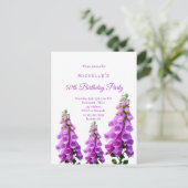 Birthday florals wildbloemen roze paars wit briefkaart (Staand voorkant)