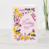 Birthday Flower Lijst Card Kaart (Voorkant)