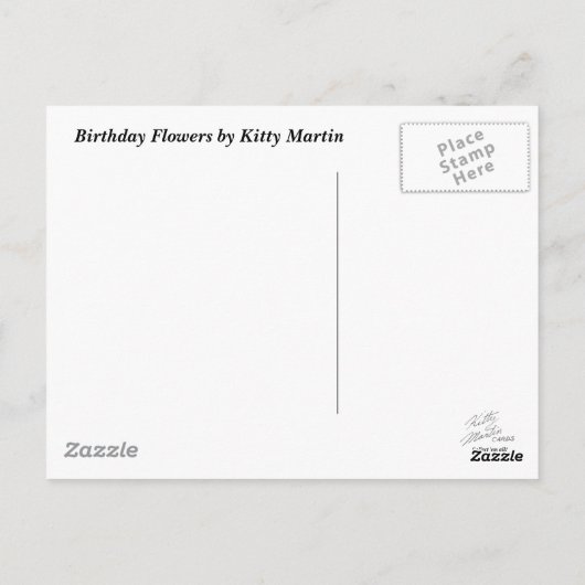 Birthday Flowers Briefkaart (Achterkant)