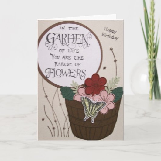Birthday Flowers Kaart (Voorkant)