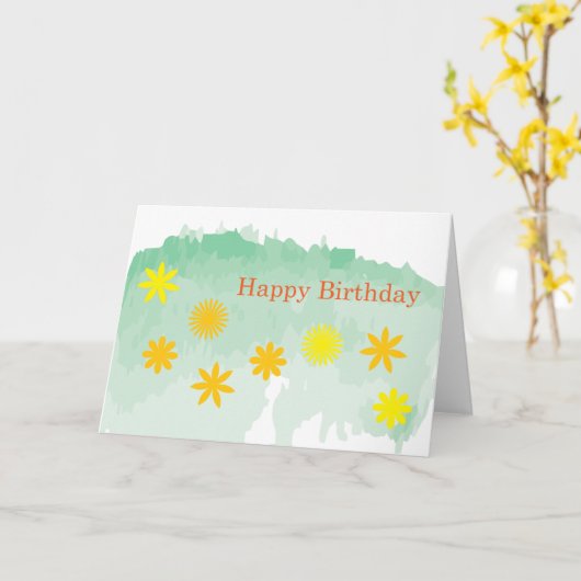 Birthday Flowers Kaart (Gele Bloem)