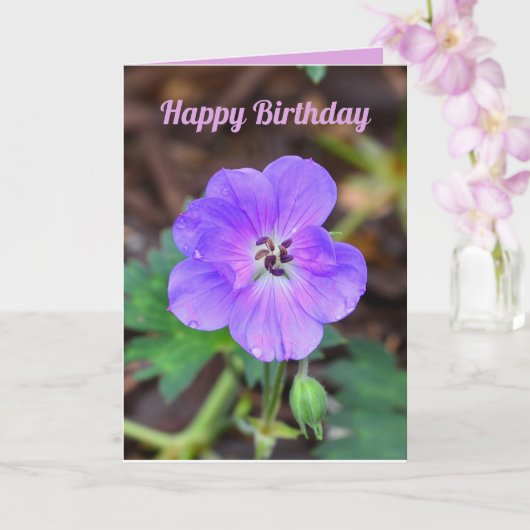 Birthday Folded Wenskaart Kaart (Orchidee)