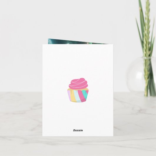 Birthday Folded Wenskaart Kaart (Achterkant)