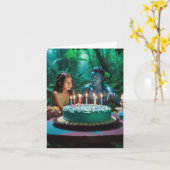 Birthday Folded Wenskaart Kaart (Gele Bloem)