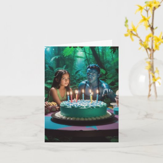 Birthday Folded Wenskaart Kaart (Gele Bloem)