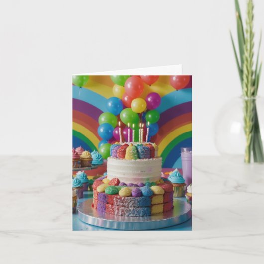 Birthday Folded Wenskaart Kaart (Voorkant)