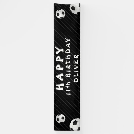 Birthday Football Ball Black Sports Spandoek (Verticaal)
