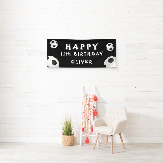 Birthday Football Ball Black Sports Spandoek (Insitu)
