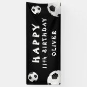 Birthday Football Ball Black Sports Spandoek (Verticaal)