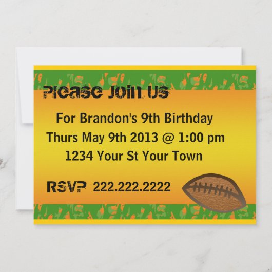 Birthday football kaart (Achterkant)