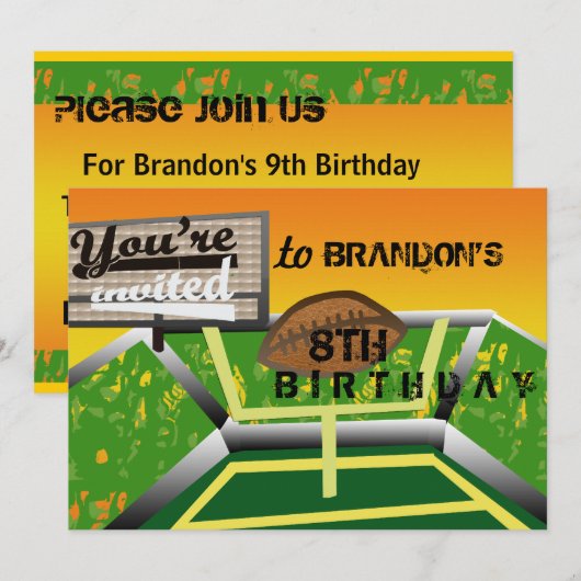 Birthday football kaart (Voorkant / Achterkant)