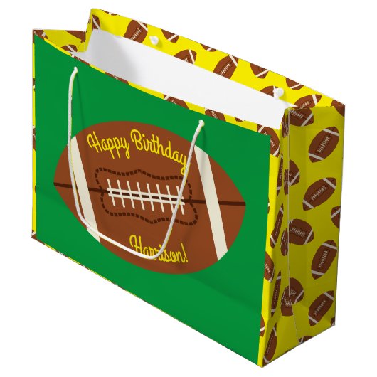 Birthday football Sports Party Groot Cadeauzakje (Voorkant Gekanteld)