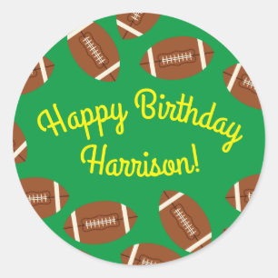 Birthday football Sports Party Ronde Sticker