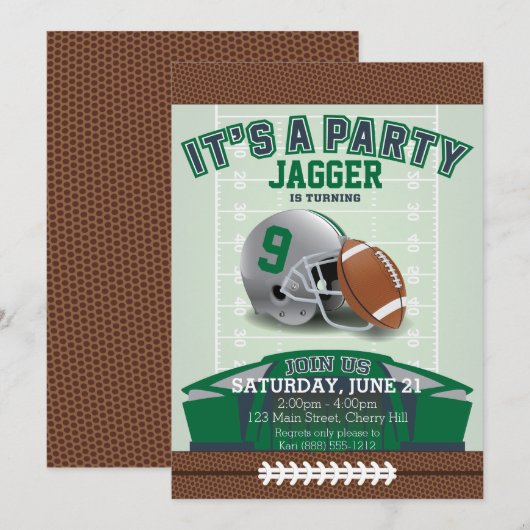 Birthday Football van kinderen Uitnodiging (Voorkant / Achterkant)