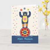 Birthday for Child Circus Beer Juggling Kaart (Gele Bloem)
