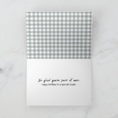 Birthday For Cousin On Gingham Kaart (Binnen)