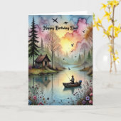 Birthday for Dad with Fisherman Kaart (Gele Bloem)