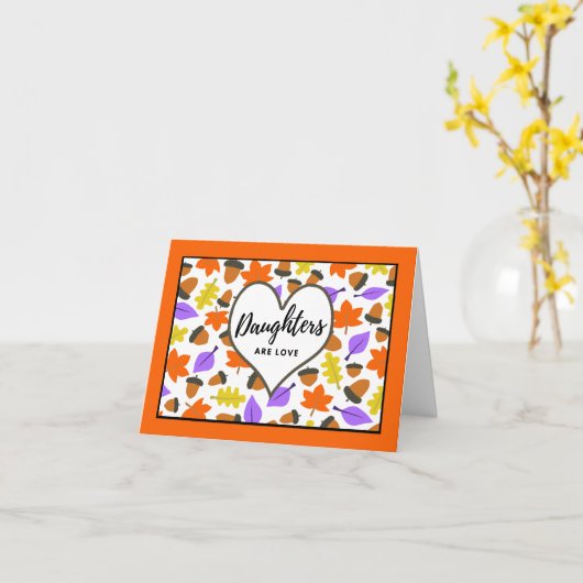 Birthday for Daughter Autumn Leaves and Acorns Kaart (Gele Bloem)