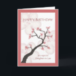 Birthday for Daughter-in-law, Chinese bloesem Tree Kaart<br><div class="desc">Een mooie verjaardagskaart voor uw schoondochter is een illustratie van een Chinese bloesem met roze bloembladen in een lijst van coördinerende kleuren.</div>