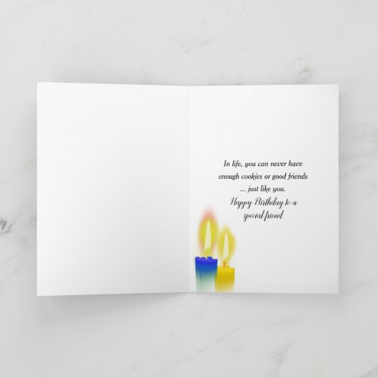 Birthday for Friend Chocolate Chip Cookies Kaart (Binnen)