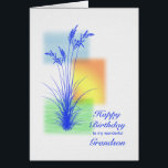 Birthday for Grandson, grasse scene<br><div class="desc">Een lovely birthday card for a growth. Met silhouetted grass en a stylized landscape. Met een stille lovely scene to promote a feeling of peace. Lovely verse inside completes this birthday card to say 'happy birthday'.</div>