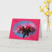 Birthday for Leap Year, Hot Pink Flowers Kaart (Gele Bloem)