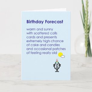 Birthday Forecast - een grappig verjaardagsgedicht Kaart