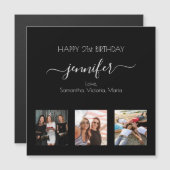 Birthday foto beste vrienden zwarte witte magneet (Voorkant / Achterkant)