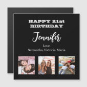 Birthday foto beste vrienden zwarte witte magneet (Voorkant / Achterkant)