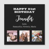 Birthday foto beste vrienden zwarte witte magneet (Voorkant)