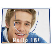 Birthday foto blauwe jongen mannen groot cadeauzakje (Voorkant)