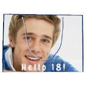 Birthday foto blauwe jongen mannen groot cadeauzakje (Achterkant)