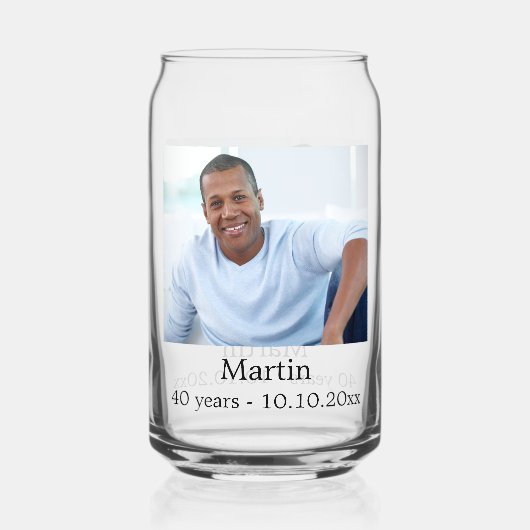 Birthday foto blikvorm glas (Achterkant)