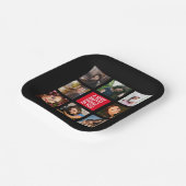 Birthday Foto Collage Black en Red Papieren Bordje (Gebogen)