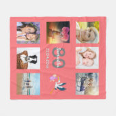 Birthday foto collage koraal fleece deken (Voorkant (Horizontaal))